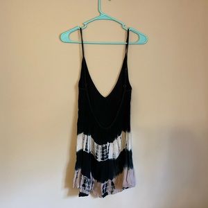 Tie dye deep V low back tank